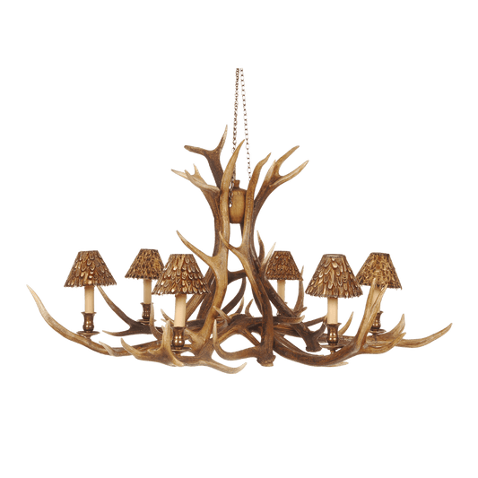 Chandelier - 6 arm red deer