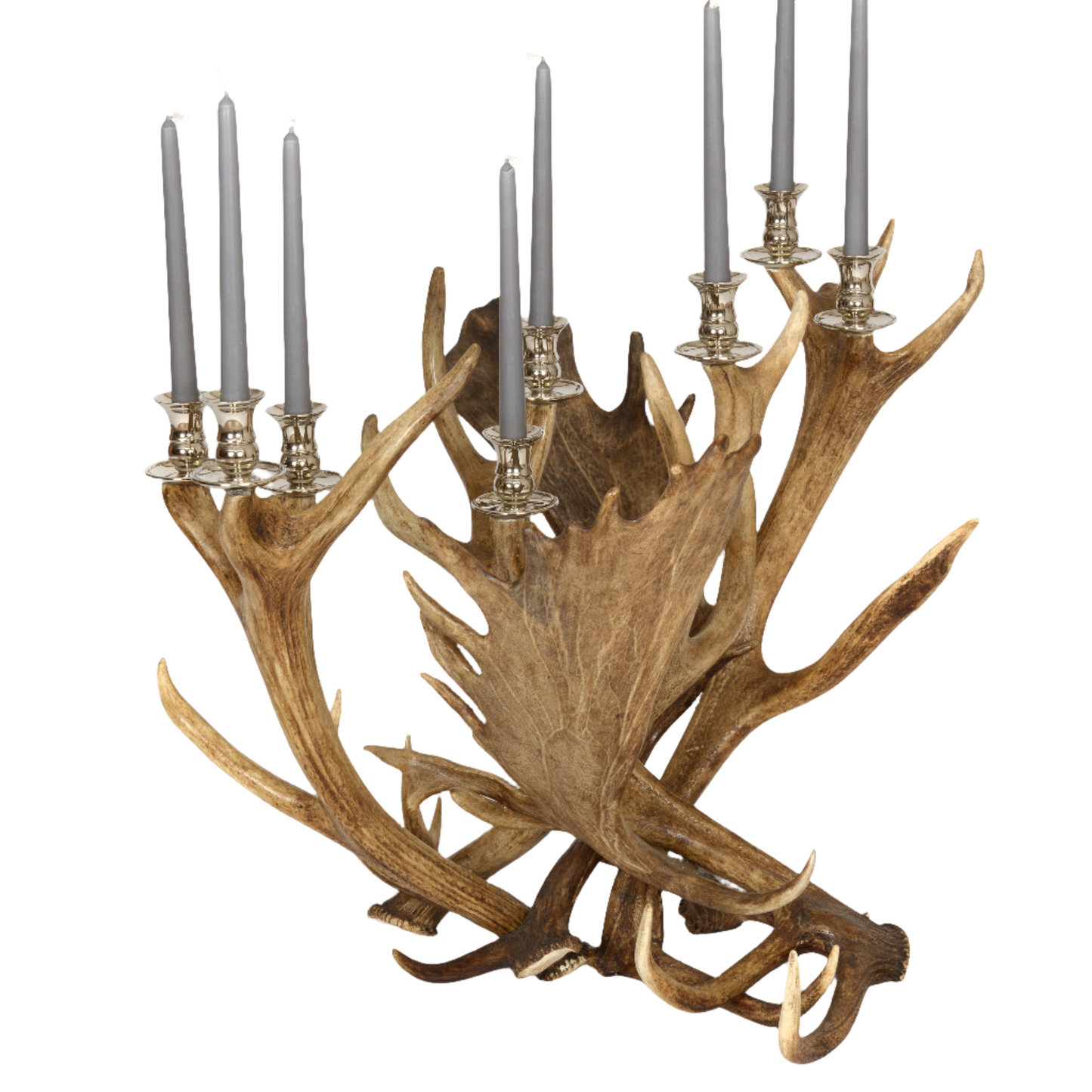 Antler 8 arm Candlestick silver plates