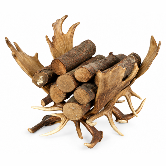 Antler log basket