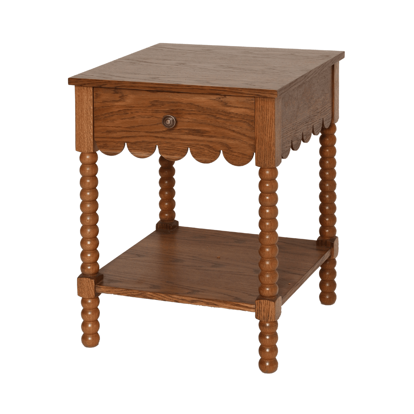 Bedside Table with Scallop Edge