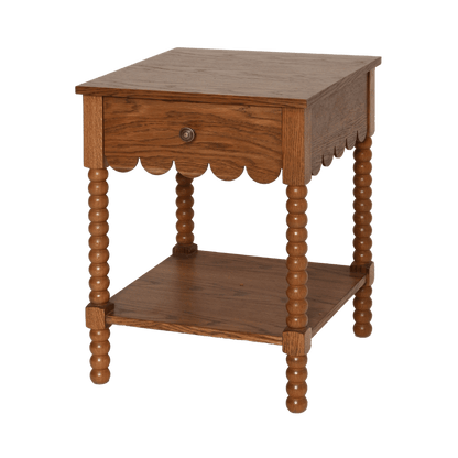 Bedside Table with Scallop Edge