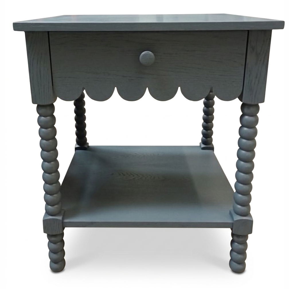 Bedside Table with Scallop Edge