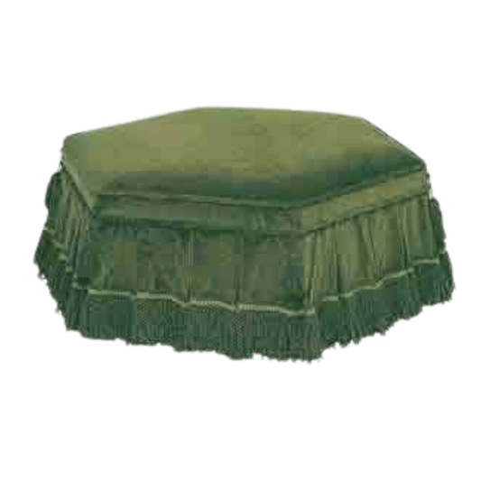 Hexagonal stool with skirt