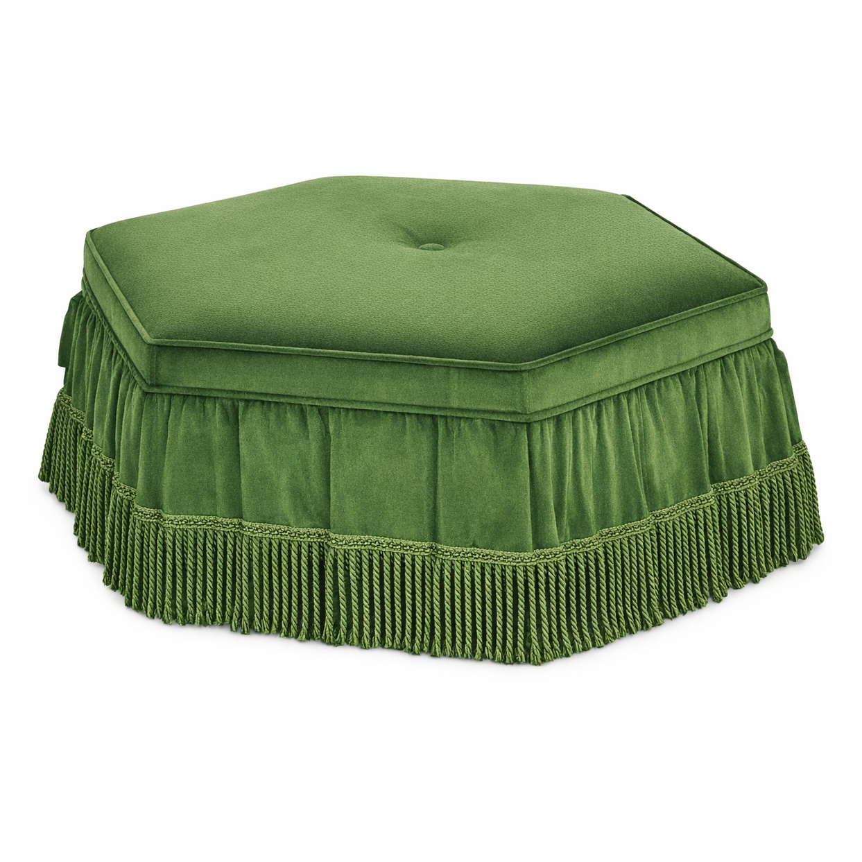 Hexagonal Pouffe with Skirt