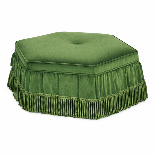 Hexagonal Pouffe with Skirt