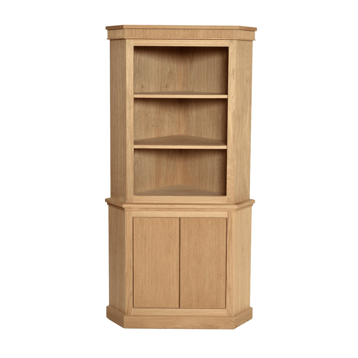 Ribbed Oak Corner Cupboard