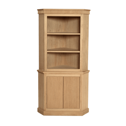 Ribbed Oak Corner Cupboard