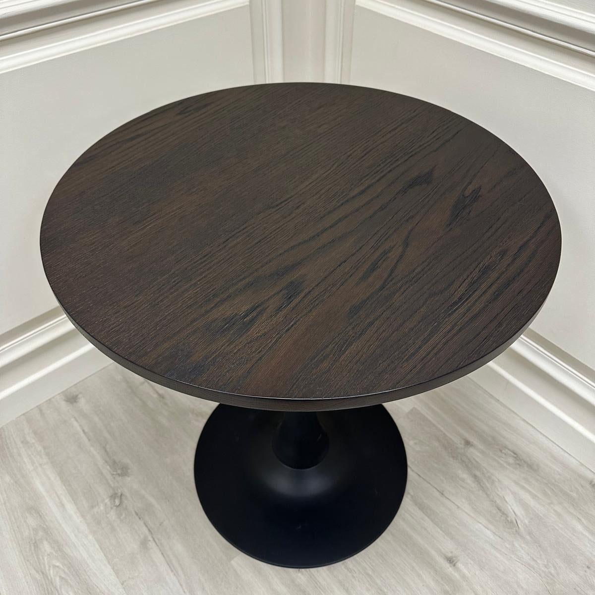 Metal Based Pedestal with Oak Top