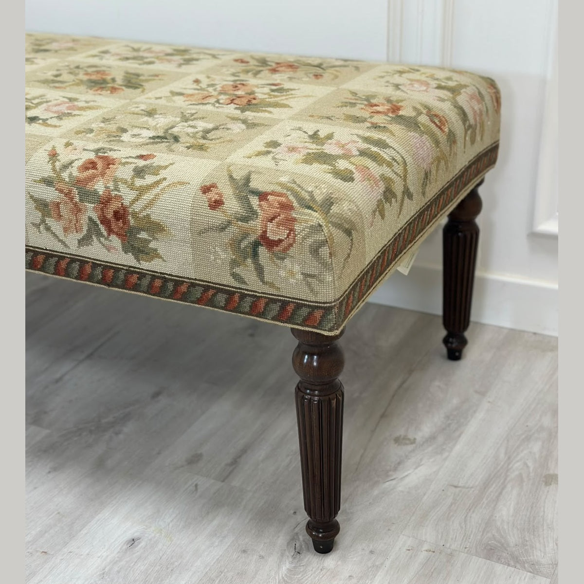 Checkerboard Needlepoint Stool: £450.00