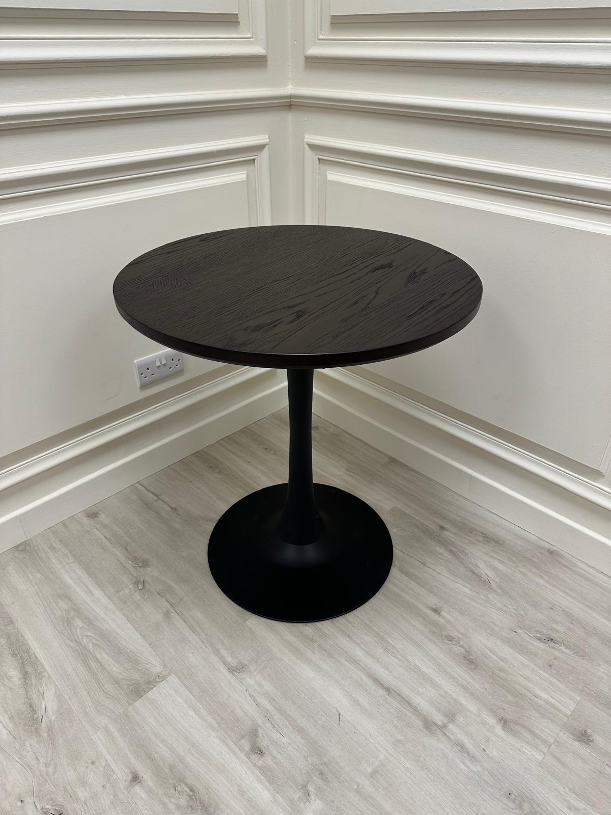 Metal Based Pedestal with Oak Top